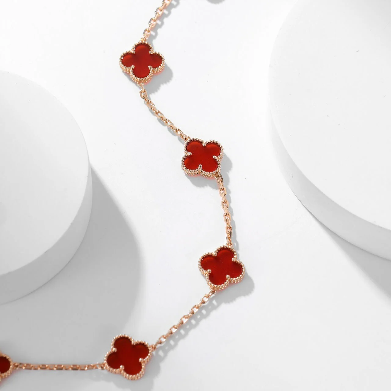 [VA]CLOVER 10 MOTIFS CARNELIAN NECKLACE