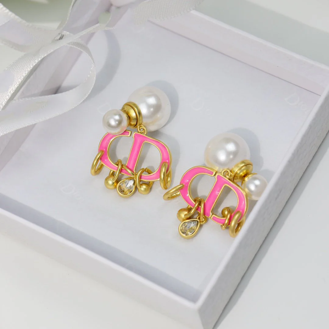 [CD] PINK PEARL GOLD 1 DIAMOND EARRINGS