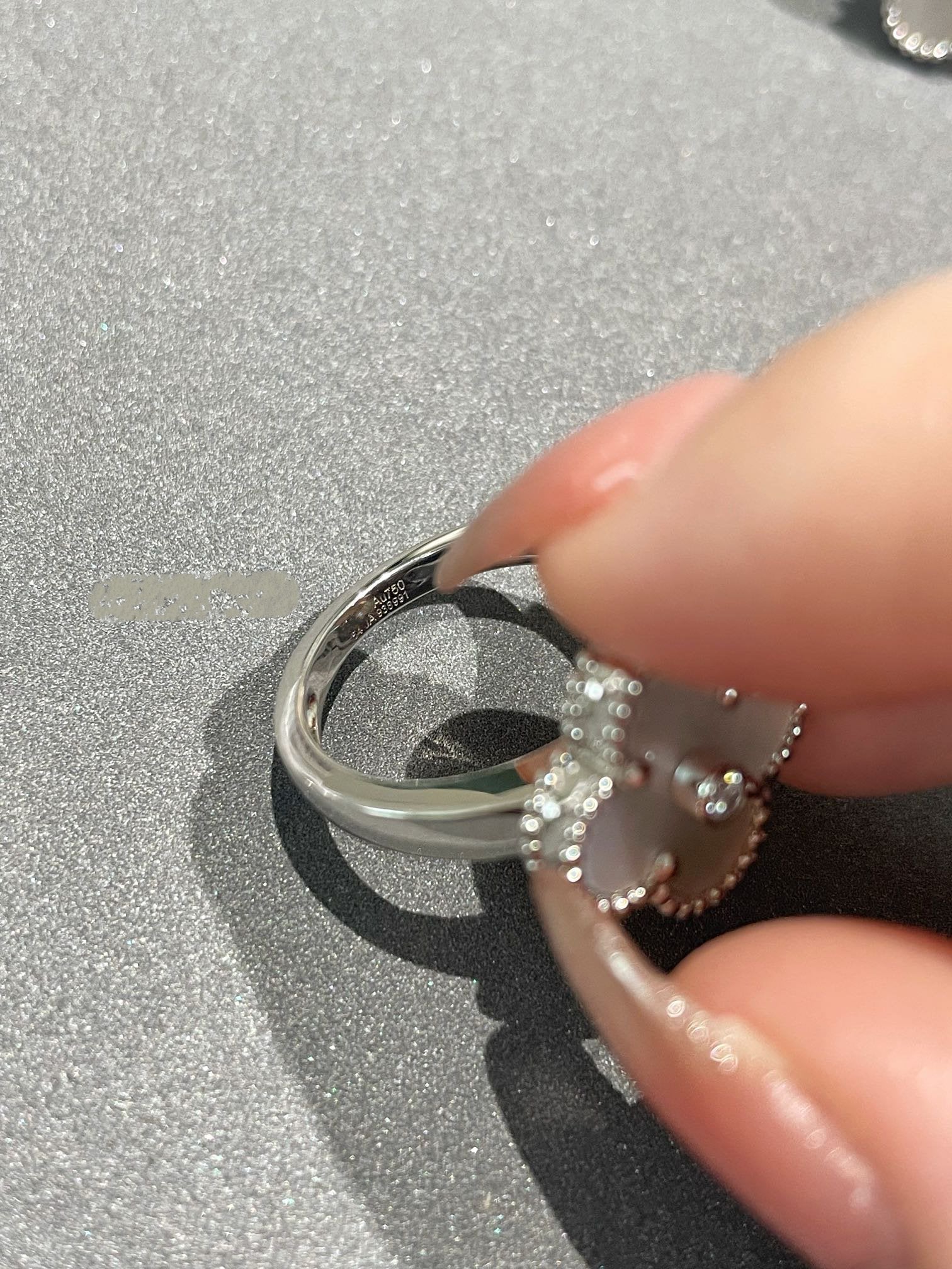 [VA]CLOVER SILVER MOP DIAMOND RING
