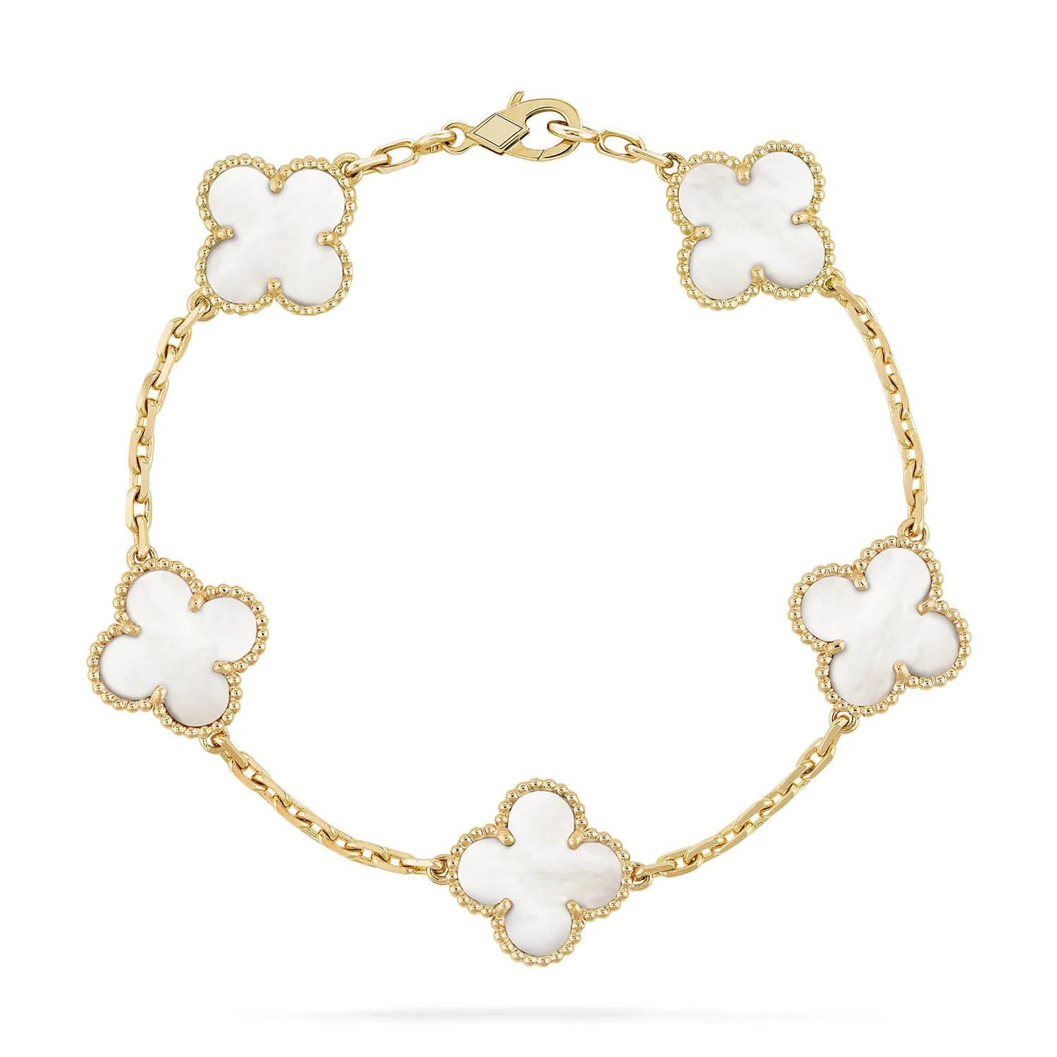 [VA]CLOVER  5 MOTIF WHITE MOP BRACELET